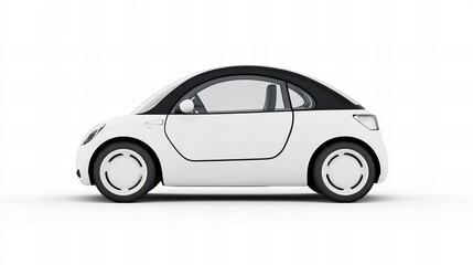 Fototapeta premium Compact and stylish small electric city car, featuring a modern design ideal for urban commuting. Eco-friendly, energy-efficient vehicle perfect for sustainable transportation concepts and smart city.