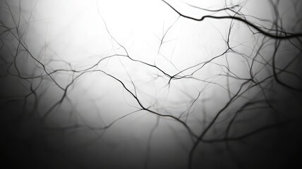 Abstract Grayscale Image of Intertwining Lines Resembling Veins or Branches