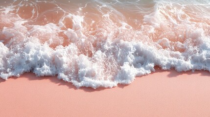 Pink sand beach wave ocean sunrise vacation
