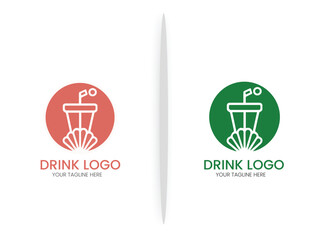 Modern fresh juice and drink colorful logo collection