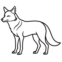 Single Line Coyote Elegant Vector Design