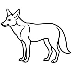 Single Line Coyote Elegant Vector Design