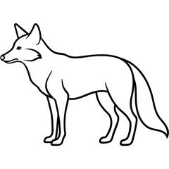 Single Line Coyote Elegant Vector Design