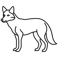 Single Line Coyote Elegant Vector Design