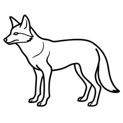 Single Line Coyote Elegant Vector Design