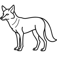 Single Line Coyote Elegant Vector Design