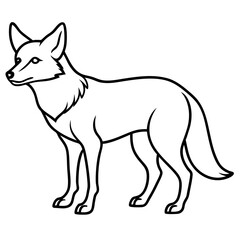 Single Line Coyote Elegant Vector Design