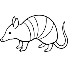 Sleek Armadillo Outline Illustration