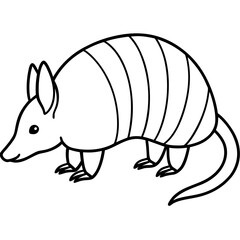 Sleek Armadillo Outline Illustration