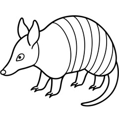 Sleek Armadillo Outline Illustration