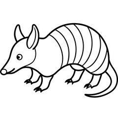 Sleek Armadillo Outline Illustration