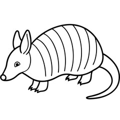 Sleek Armadillo Outline Illustration