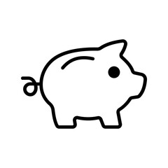 piggy bank icon color editable on white background