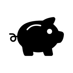 piggy bank icon color editable on white background