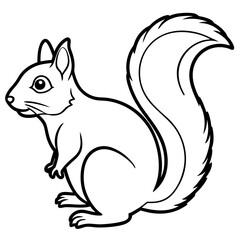 Sleek One-Stroke Squirrel Vector Art