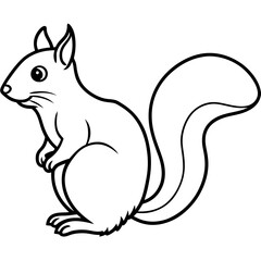 Sleek One-Stroke Squirrel Vector Art