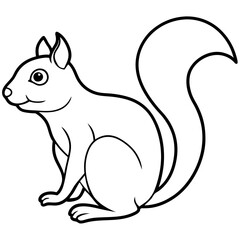 Obraz premium Sleek One-Stroke Squirrel Vector Art