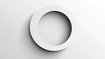Abstract white circle frame on white background