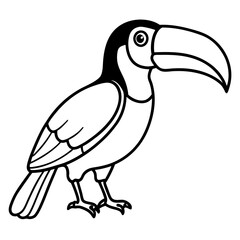 Toucan Silhouette Vector Design in One Line