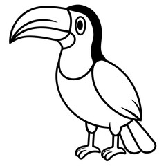 Toucan Silhouette Vector Design in One Line