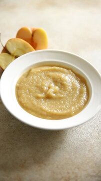 Apple puree natural ingredients tasty fresh delicious gourmet food background table rustic food top view copy space keto and paleo diet vegetarian and vegan food