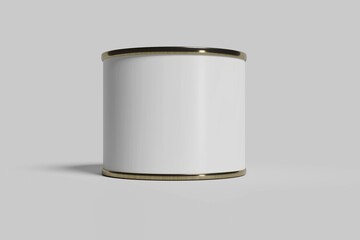 Food tin can packaging mockup, medium size.