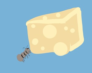 vector illustration of a cheese