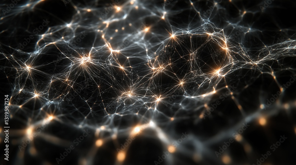 Aufkleber A series of interconnected glowing lines creating a complex network