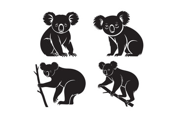 Koala Silhouette Vector Illustration Australian Wildlife Art