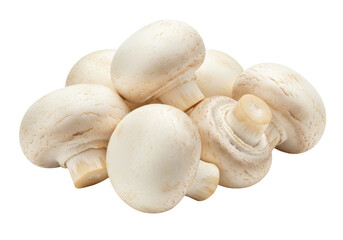 Fresh White Button Mushrooms in Bowl - A cluster of fresh, white button mushrooms, symbolizing purity, health, nature, deliciousness, and culinary versatility. Perfect for recipes and cooking