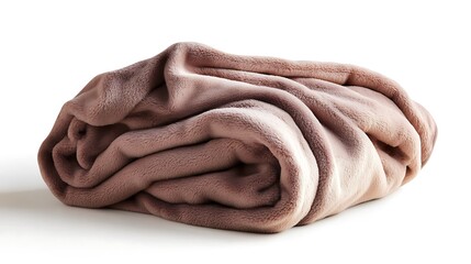 Folded plush blanket on a white surface studio shot