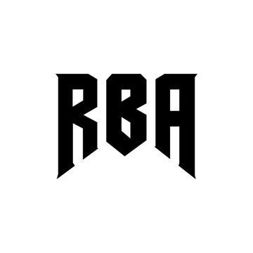 RBA letter logo design for technology company. RBA logo design black and white color combination. RBA logo, RBA vector, RBA design, RBA icon, RBA alphabet. RBA typography logo design.