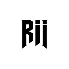 RII letter logo design for technology company. RII logo design black and white color combination. RII logo, RII vector, RII design, RII icon, RII alphabet. RII typography logo design.