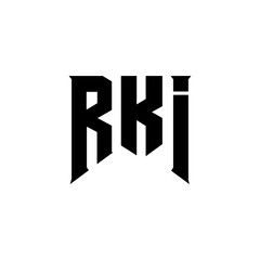 RKI letter logo design for technology company. RKI logo design black and white color combination. RKI logo, RKI vector, RKI design, RKI icon, RKI alphabet. RKI typography logo design.