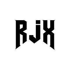 RJX letter logo design for technology company. RJX logo design black and white color combination. RJX logo, RJX vector, RJX design, RJX icon, RJX alphabet. RJX typography logo design.