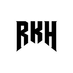 RKH letter logo design for technology company. RKH logo design black and white color combination. RKH logo, RKH vector, RKH design, RKH icon, RKH alphabet. RKH typography logo design.