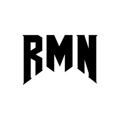 RMN letter logo design for technology company. RMN logo design black and white color combination. RMN logo, RMN vector, RMN design, RMN icon, RMN alphabet. RMN typography logo design.
