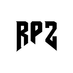 RPZ letter logo design for technology company. RPZ logo design black and white color combination. RPZ logo, RPZ vector, RPZ design, RPZ icon, RPZ alphabet. RPZ typography logo design.