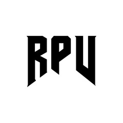 RPV letter logo design for technology company. RPV logo design black and white color combination. RPV logo, RPV vector, RPV design, RPV icon, RPV alphabet. RPV typography logo design.