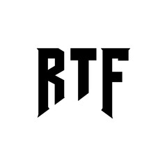 RTF letter logo design for technology company. RTF logo design black and white color combination. RTF logo, RTF vector, RTF design, RTF icon, RTF alphabet. RTF typography logo design.