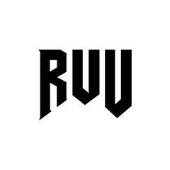 RUU letter logo design for technology company. RUU logo design black and white color combination. RUU logo, RUU vector, RUU design, RUU icon, RUU alphabet. RUU typography logo design.