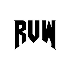 RVW letter logo design for technology company. RVW logo design black and white color combination. RVW logo, RVW vector, RVW design, RVW icon, RVW alphabet. RVW typography logo design.