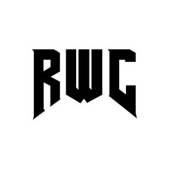RWC letter logo design for technology company. RWC logo design black and white color combination. RWC logo, RWC vector, RWC design, RWC icon, RWC alphabet. RWC typography logo design.