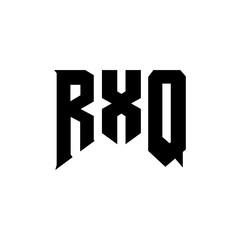 RXQ letter logo design for technology company. RXQ logo design black and white color combination. RXQ logo, RXQ vector, RXQ design, RXQ icon, RXQ alphabet. RXQ typography logo design.