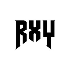 Fototapeta premium RXY letter logo design for technology company. RXY logo design black and white color combination. RXY logo, RXY vector, RXY design, RXY icon, RXY alphabet. RXY typography logo design.