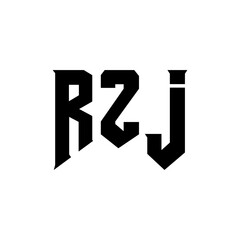 RZJ letter logo design for technology company. RZJ logo design black and white color combination. RZJ logo, RZJ vector, RZJ design, RZJ icon, RZJ alphabet. RZJ typography logo design.