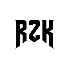 RZK letter logo design for technology company. RZK logo design black and white color combination. RZK logo, RZK vector, RZK design, RZK icon, RZK alphabet. RZK typography logo design.