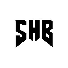 SHB letter logo design for technology company. SHB logo design black and white color combination. SHB logo, SHB vector, SHB design, SHB icon, SHB alphabet. SHB typography logo design.