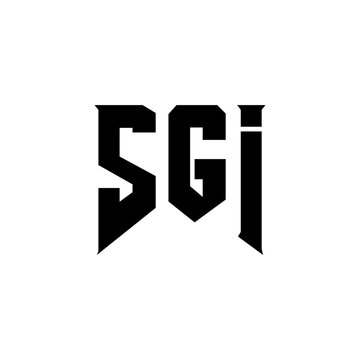 SGI letter logo design for technology company. SGI logo design black and white color combination. SGI logo, SGI vector, SGI design, SGI icon, SGI alphabet. SGI typography logo design.