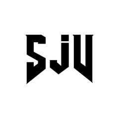 SJV letter logo design for technology company. SJV logo design black and white color combination. SJV logo, SJV vector, SJV design, SJV icon, SJV alphabet. SJV typography logo design.